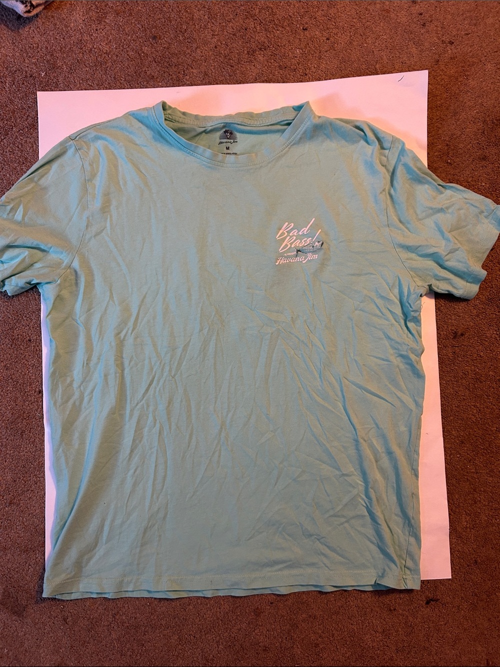 Havana Jim Bad Bass T Shirt Men’s Medium Fishing Graphic Tee